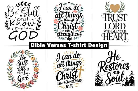 Bible Verses Typography T-shirt Design: Graphics for Crafts-Driven Brands