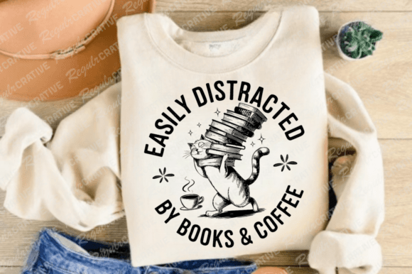 Easily Distracted by Book SVG: Graphics for Crafts & Local Branding