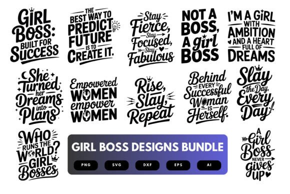 Girl Boss SVG Bundle: Graphics for Crafts & Branding