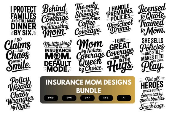 Insurance Mom SVG Bundle: Graphics for Crafts