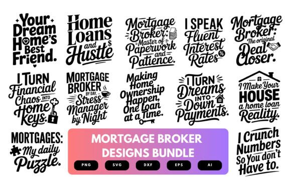 Mortgage Broker SVG Bundle: Graphics for Crafts & Content