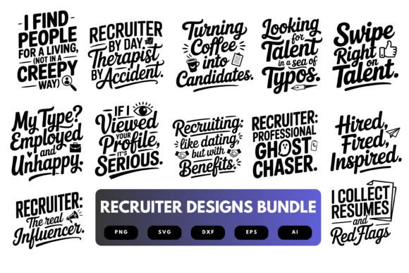 Recruiter SVG Bundle: Graphics for Crafts & Local Branding