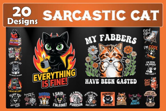 Sarcastic Cat SVG Bundle: Graphics for Crafts